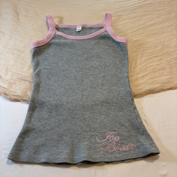 Joe Boxer Tops - Joe Boxer Womens Gray Pink Waffle Knit Bejeweled PJ Tank Size M